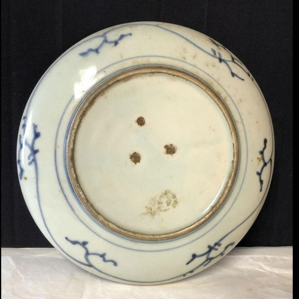 e1671 古伊万里 染付 皿 径20cm