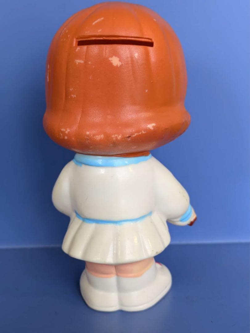ノベルティ ソフビ人形 大成建設 テニス女の子貯金