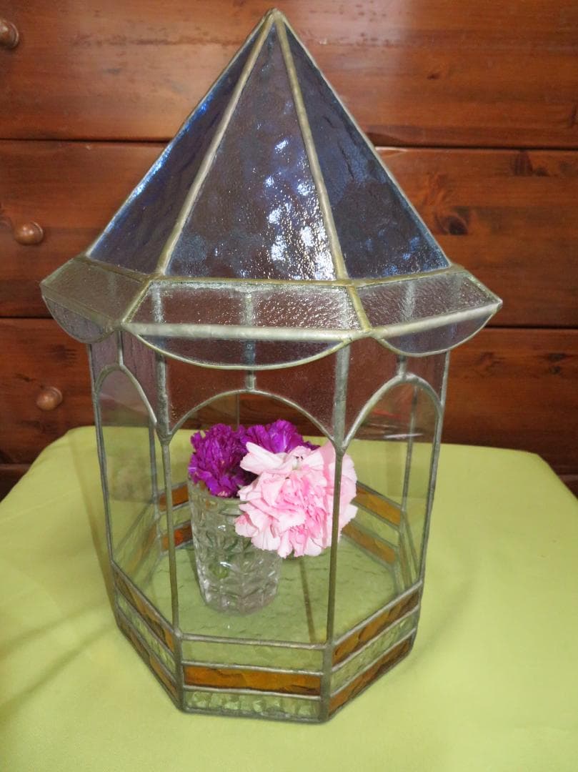 ◆ステンドグラス　テラリウム（　約23cm×約40cm）◆