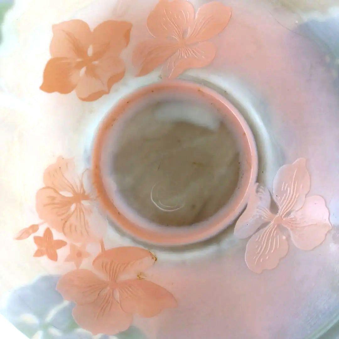 ガレ　紫陽花文平花器　エミール・ガレ　アールヌーボー　アジサイ