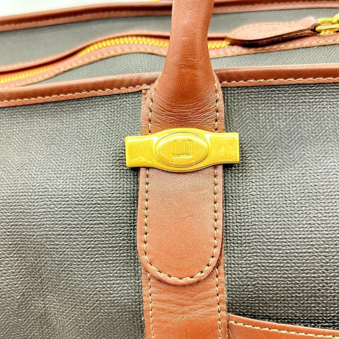 dunhill PVC×レザーボストンバッグ 大容量旅行 50cm英国クラシック