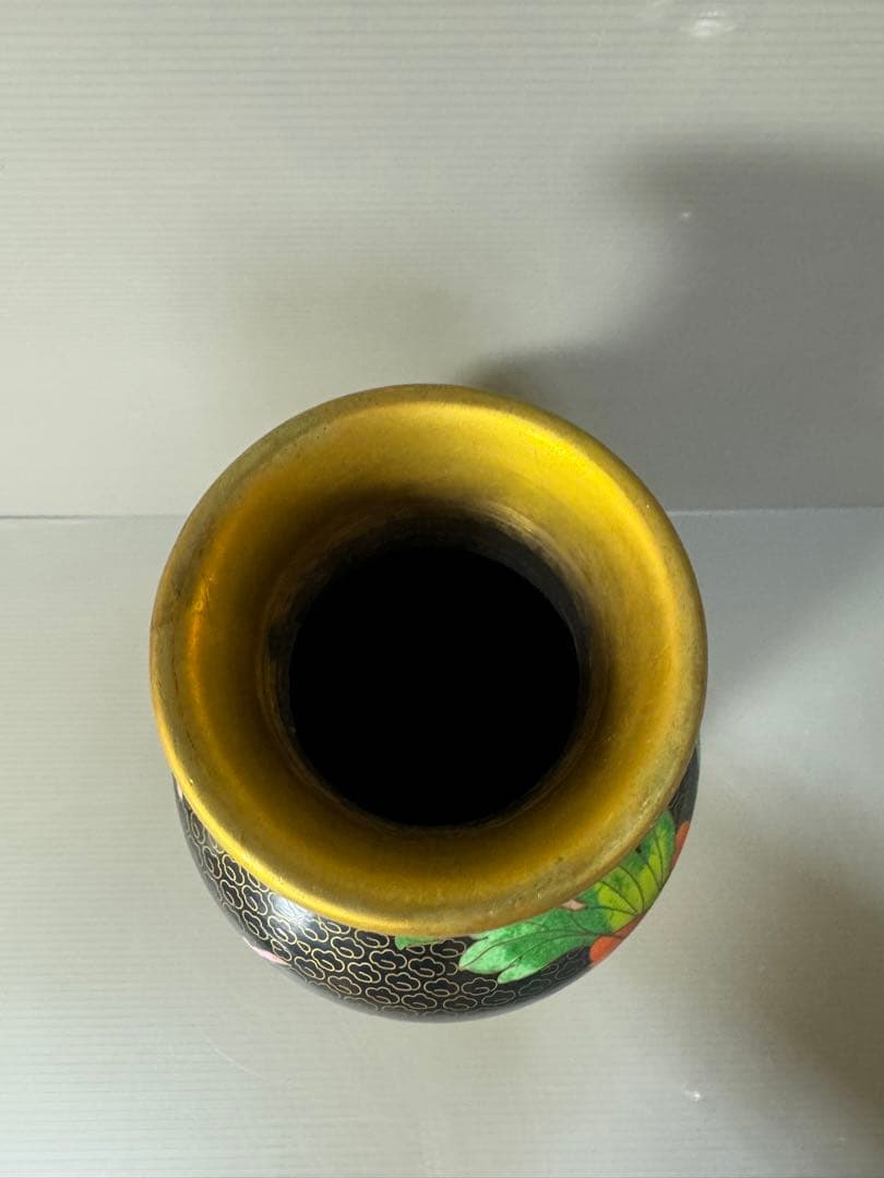 2351 七宝焼　琺瑯　花瓶　時代物