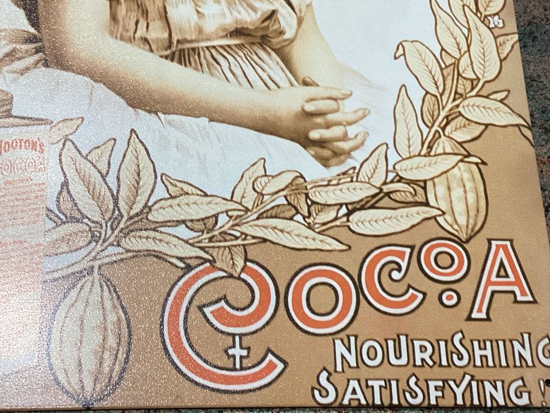 ビンテージブリキ看板　Hooton's Cocoa アメリカ製　1993年