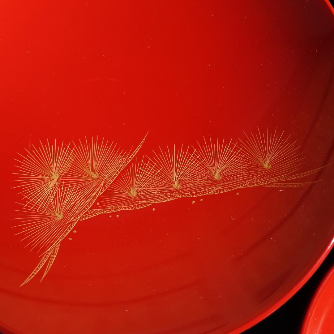 輪島塗 黒塗 沈金松図 屠蘇器揃 共箱