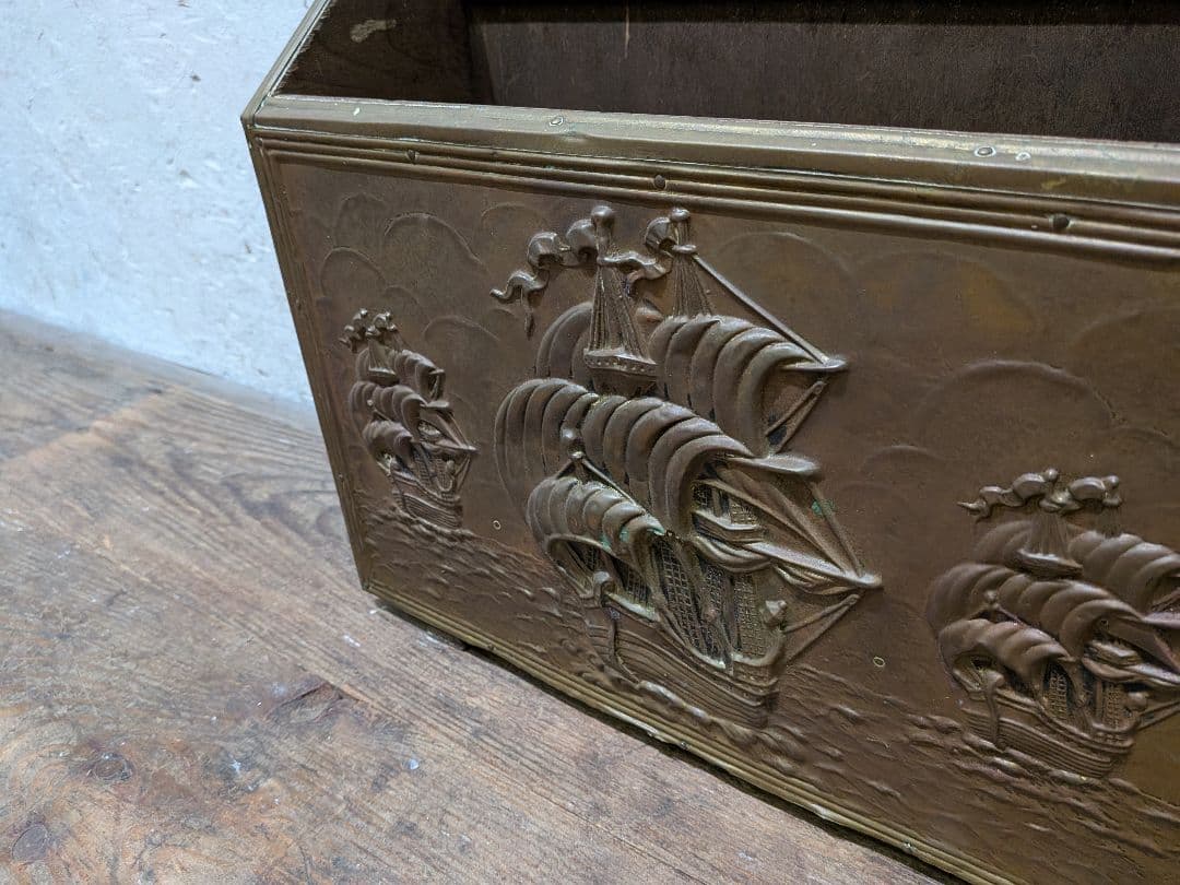 1129 イギリスアンティーク　マガジンラック　雑誌入れ　ケース　英国ビンテージ