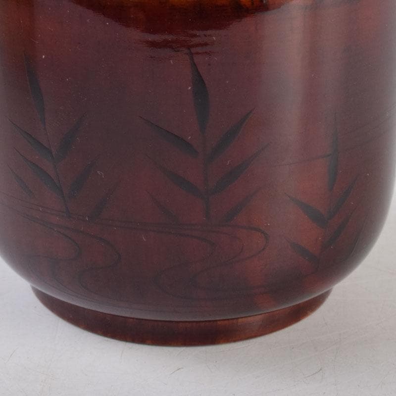 茶道具　清山作　松溜塗　鳥蒔絵　苫屋棗　共箱　V　8583