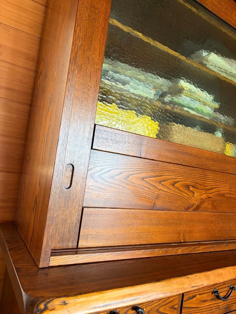 高級家具　食器棚　水屋棚　天然木