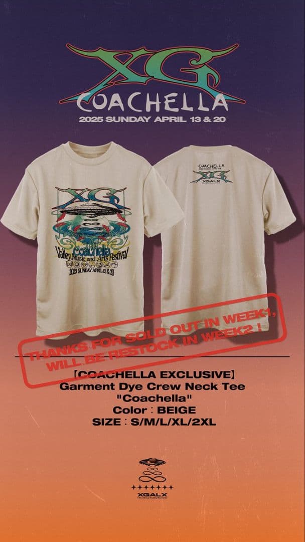 【会場限定】【即完グッズ】XG Coachella TシャツXL size