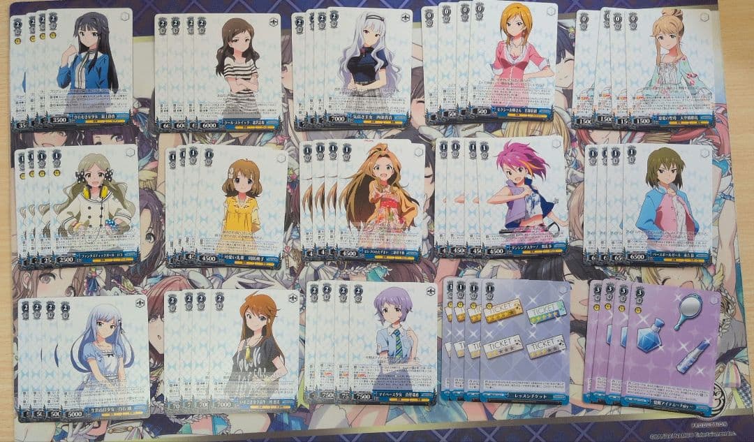 ヴァイスシュヴァルツ　アイドルマスターミリオンライブ　旧弾4コン+パーツセット