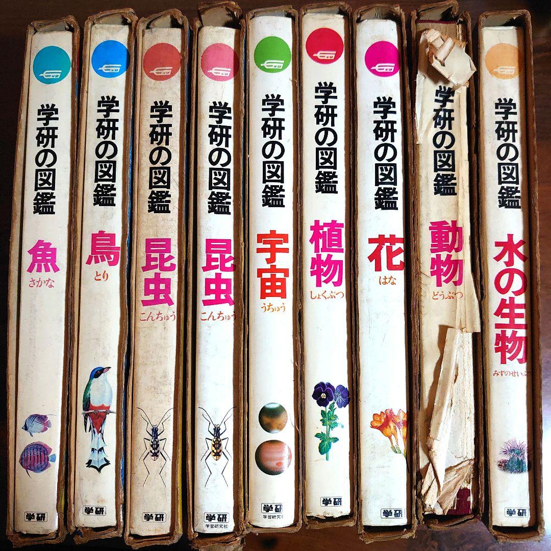 【昭和レトロ・レア品】1970 学研の図鑑 全9巻セット