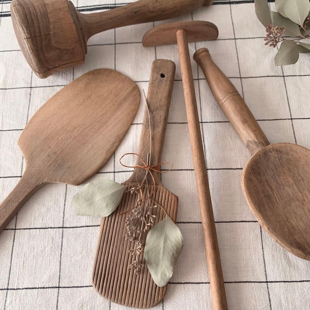 みどりさま専用です。フランスアンティーク 古い木のキッチンツール セット