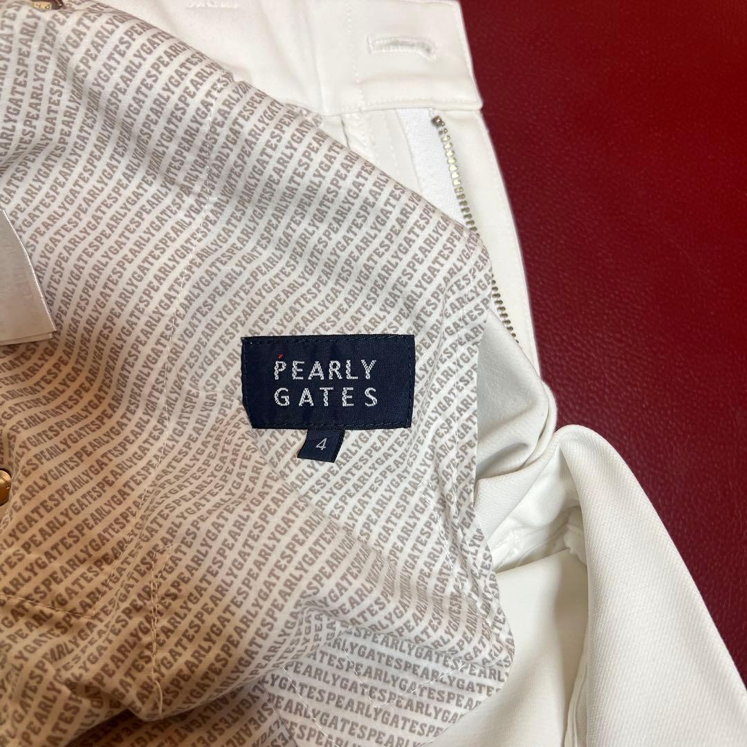 PEARLY GATES ホワイトパンツ サイドロゴ