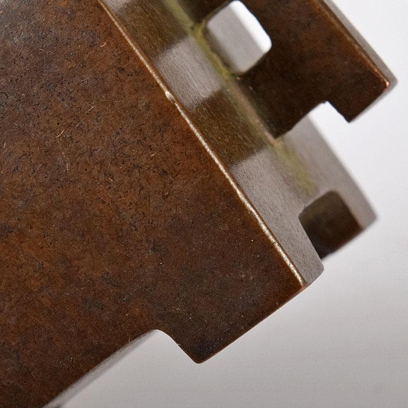 中国　大明宣徳年製　古銅　四方双耳香炉　馬槽爐　V　8638E