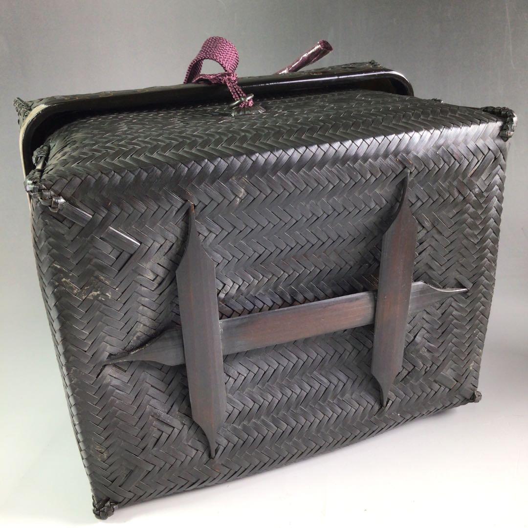 Ｒ５６１　御所籠　『平安　元竺作』『利休形』『仕覆付』『皆具添』　共箱　茶道具