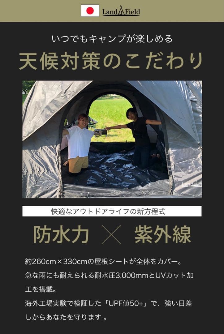 リアゲートハッチバックテント　Landfield