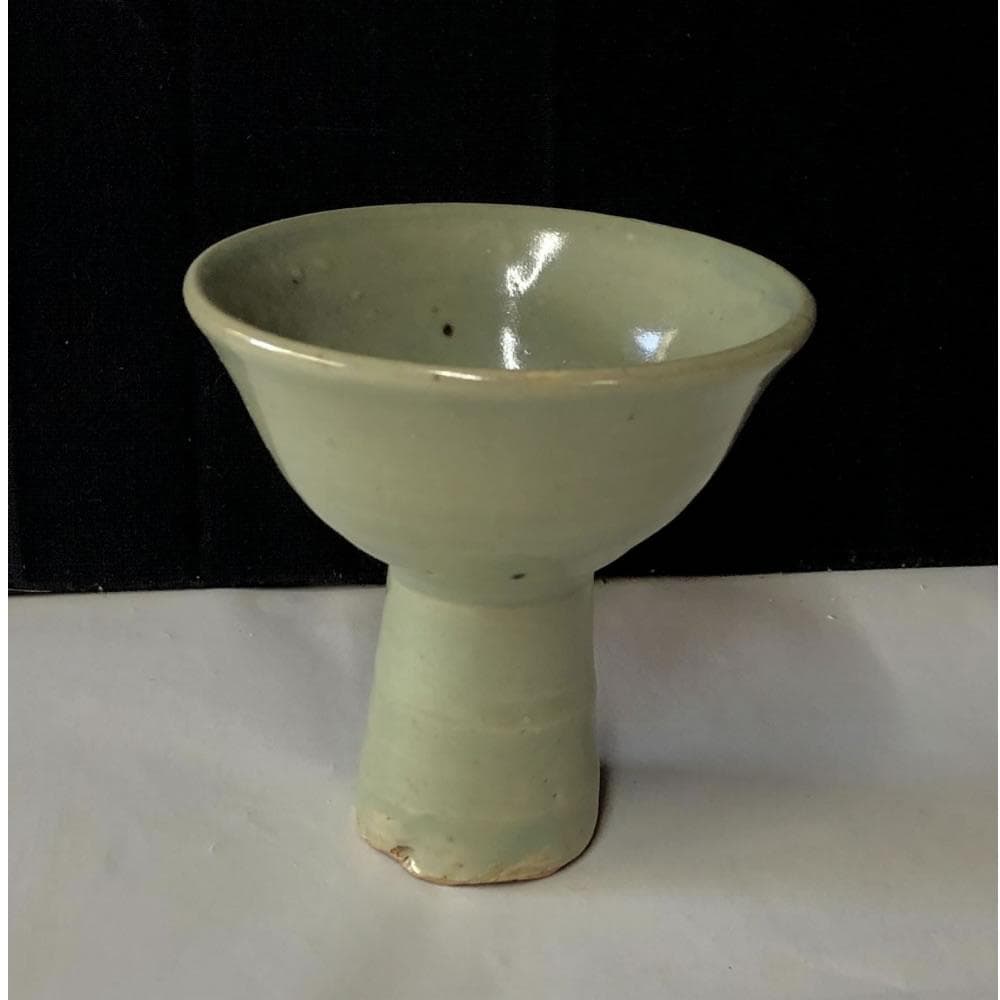 e1378 青磁 馬上杯 木箱入り 唐物 七官青磁 酒器 中国古陶磁 中国古玩