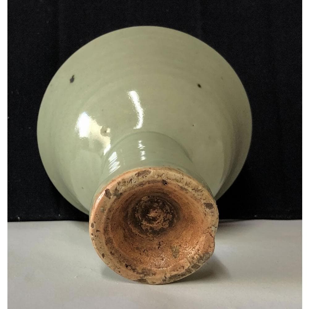 e1378 青磁 馬上杯 木箱入り 唐物 七官青磁 酒器 中国古陶磁 中国古玩