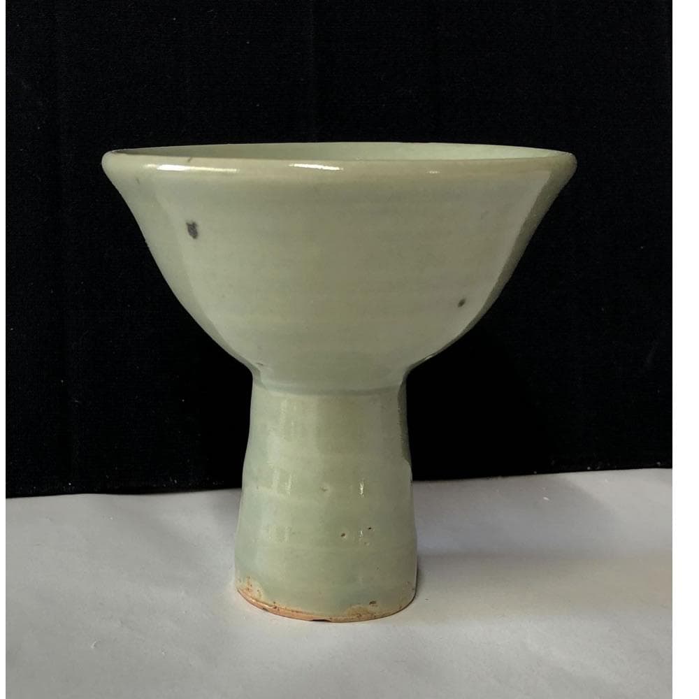 e1378 青磁 馬上杯 木箱入り 唐物 七官青磁 酒器 中国古陶磁 中国古玩