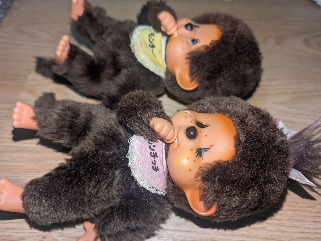 昭和50年代 新品モンチッチぬいぐるみ2体(縦15cm横約6cm厚み約5cm)