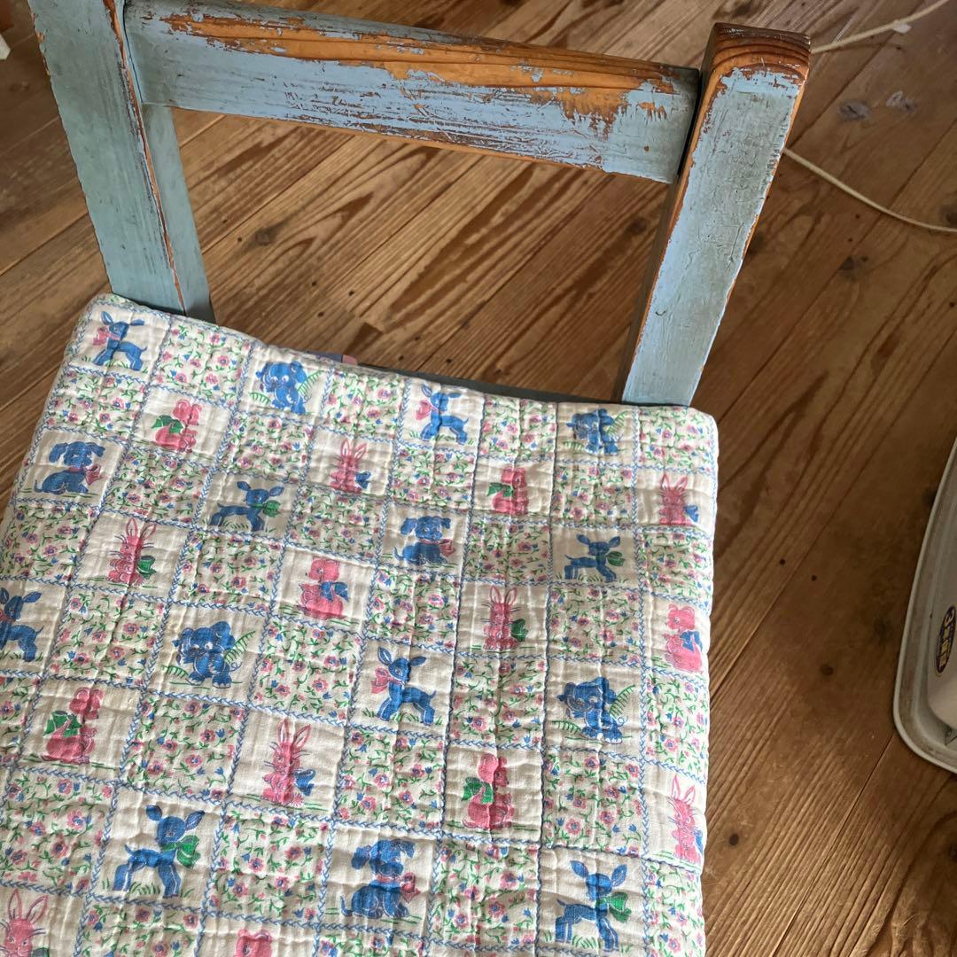 ビンテージフィードサックアニマルUSA99×124 ハンドステッチ ベビーキルト