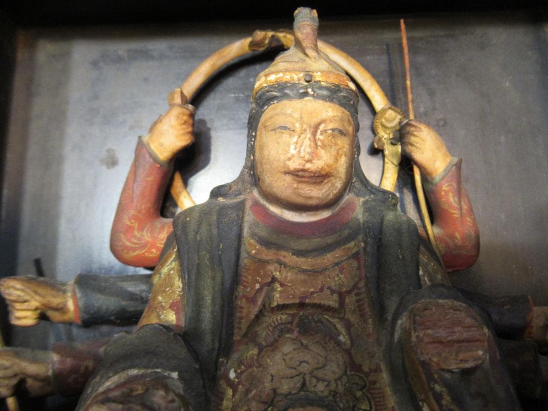 八臂弁財天の像 千手観音　厨子入り　彩色　江戸期