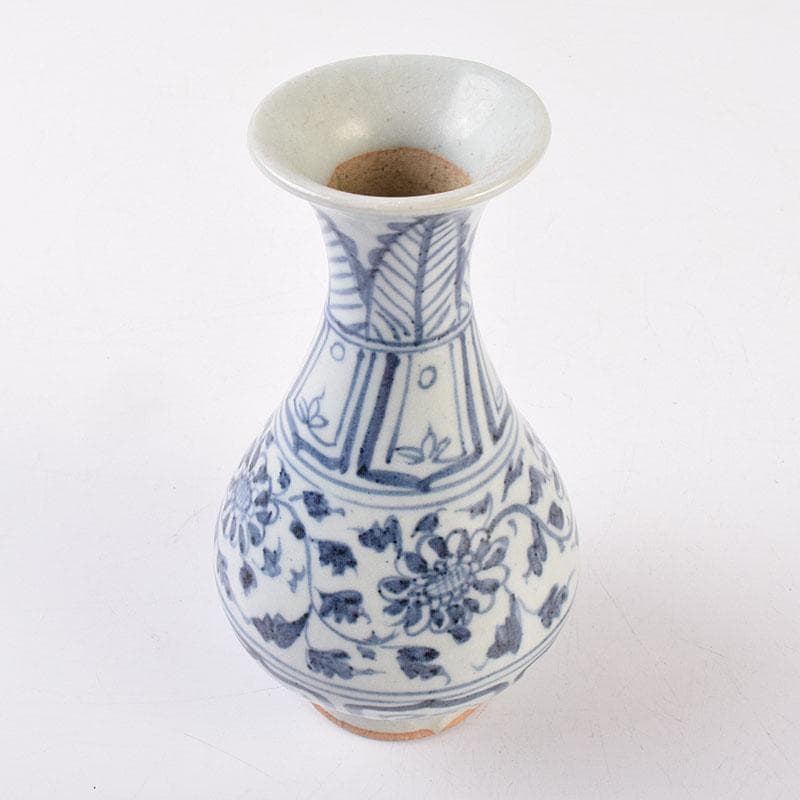 中国　青花　花卉文玉壷春瓶　N　R8966