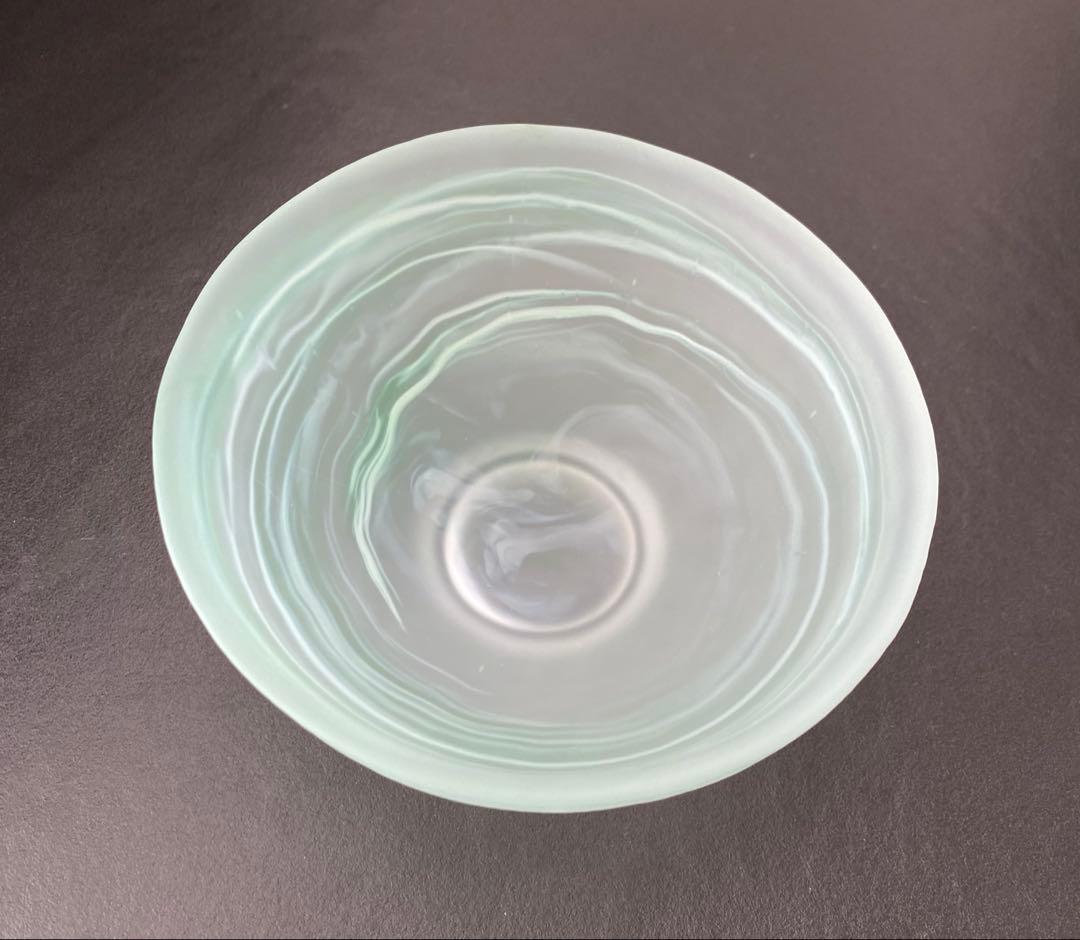 【新品】京都 宇治丸久小山園 抹茶茶碗 すりガラス 緑渦雲 青渦雲 2個セット