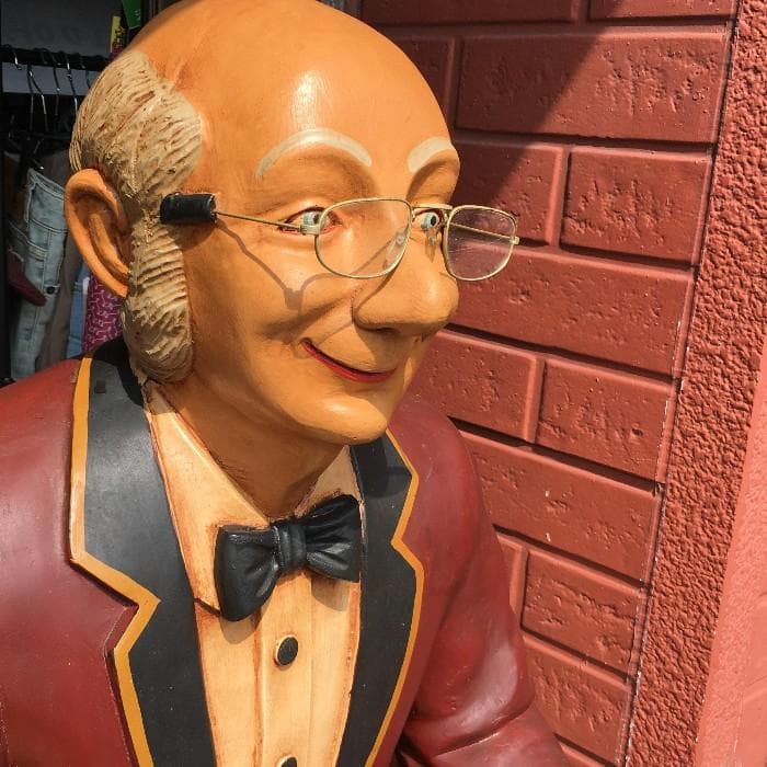 Y 長期保管 ウェイター ウェルカム ドール 人形 カフェ 入口 店舗 飲食店