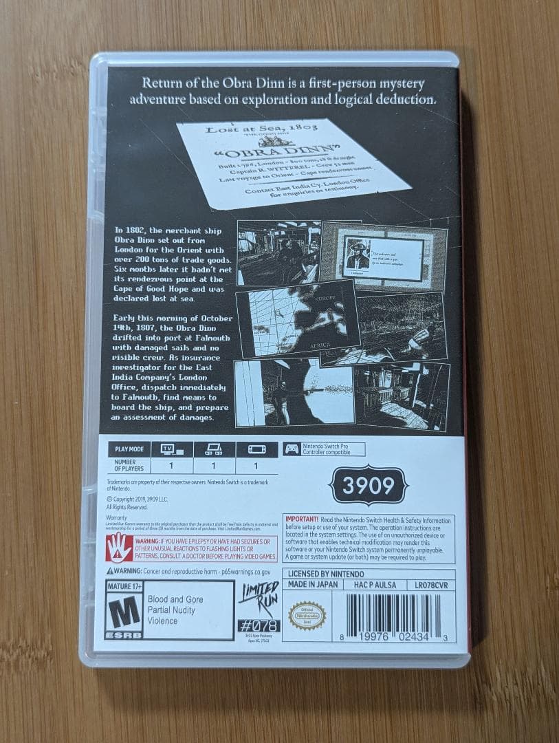 【北米版】Return of the Obra Dinn【Switch】