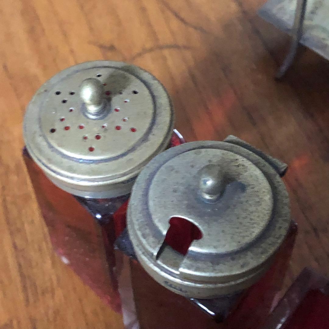 ◆489◆イギリス　アンティーク塩コショウ 楊枝 ホルダー　キッチン