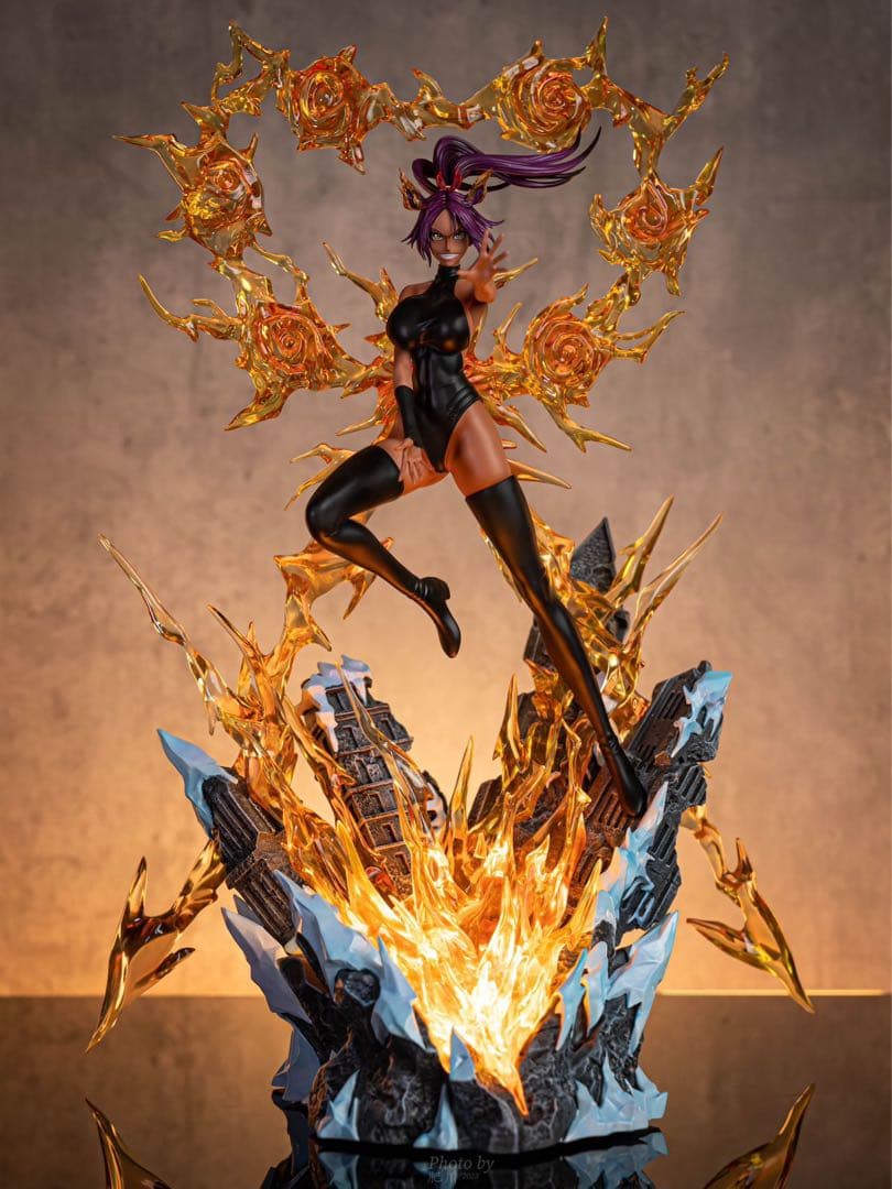 BLEACH 黒衣少年図 四楓院夜一 ガレージキット ガレキ スタチュー③