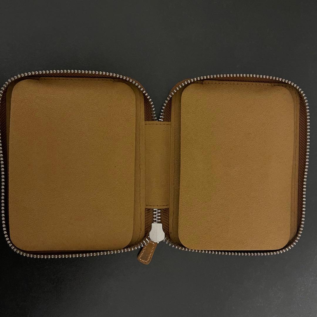 N【Galen Leather】レザーラウンドジップ10本差しペンケース