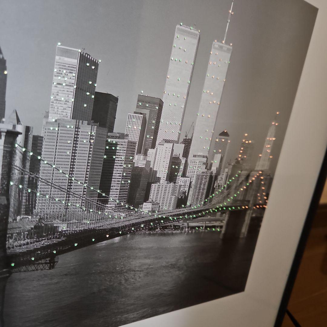 レトロ　光ファイバー　アートパネル　イルミネーション　ワールドトレードセンター