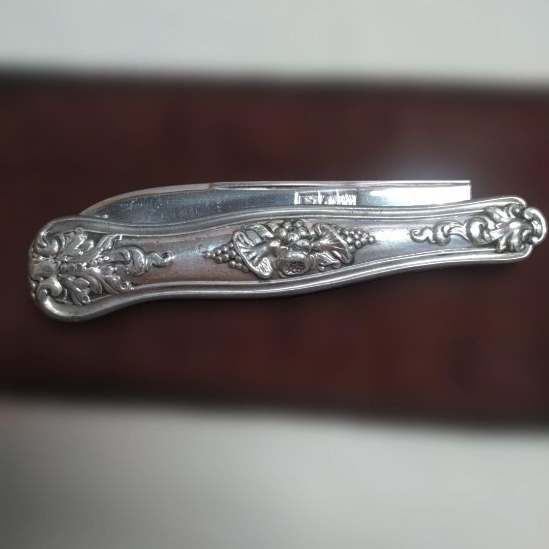 1850年代　折り畳みナイフ　銀製　アンティーク　シルバー　925　スターリング