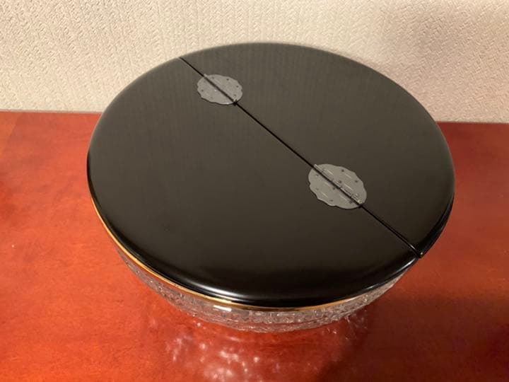 茶道具　義山　平水指　金彩　切子