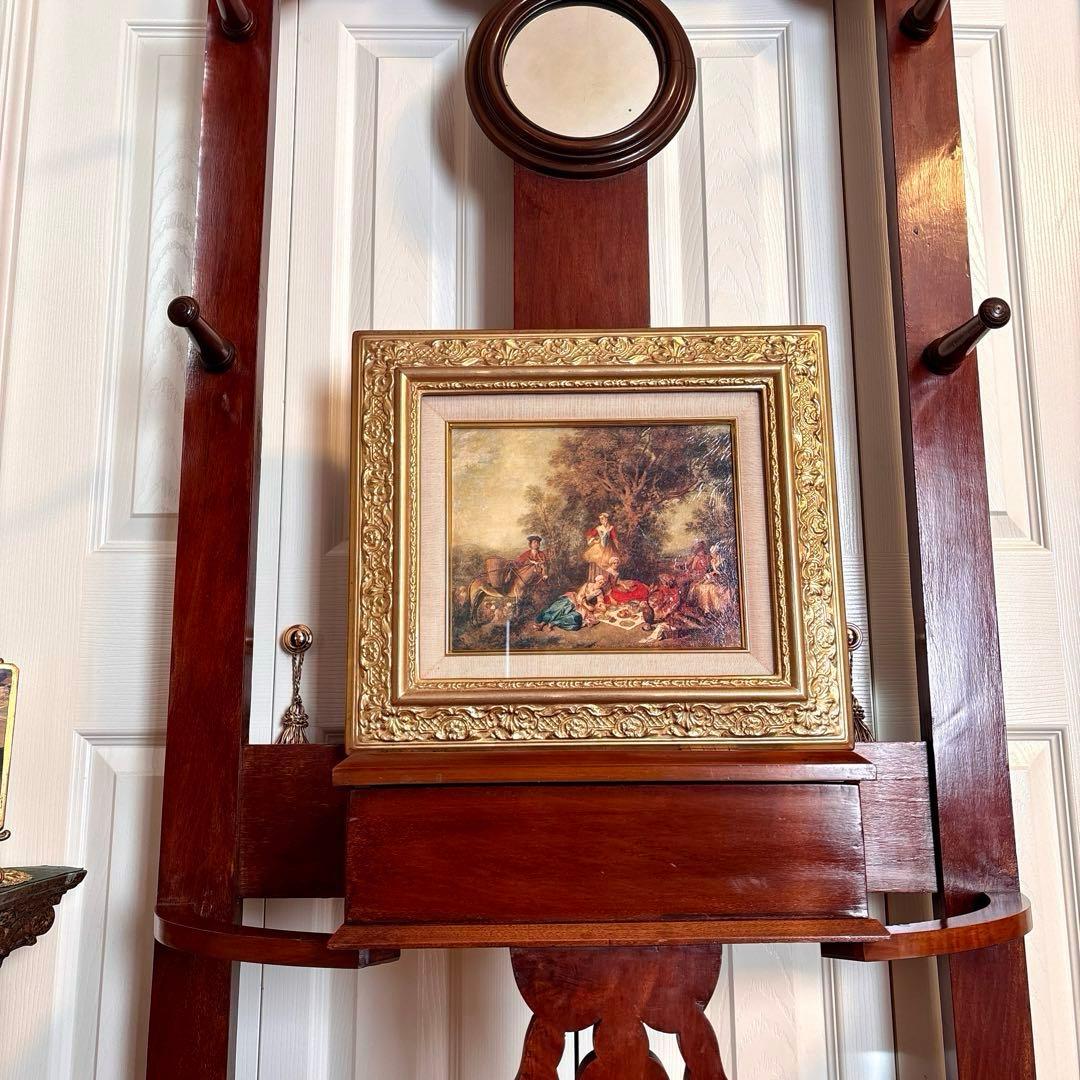 イギリス アンティーク ホールスタンド(西洋絵画はオマケ)