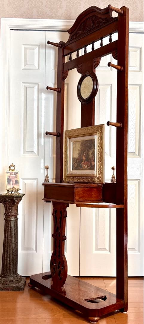 イギリス アンティーク ホールスタンド(西洋絵画はオマケ)