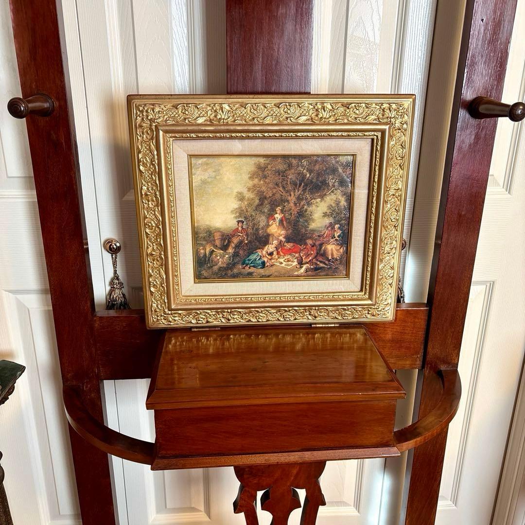 イギリス アンティーク ホールスタンド(西洋絵画はオマケ)