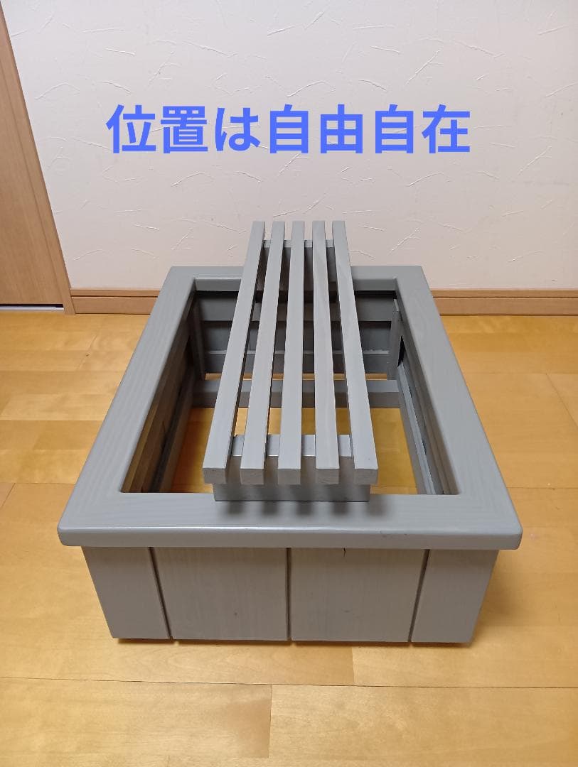 『NVボックス22用 木製化粧枠＋フラワースタンド付き(ブルーグレイ色）』