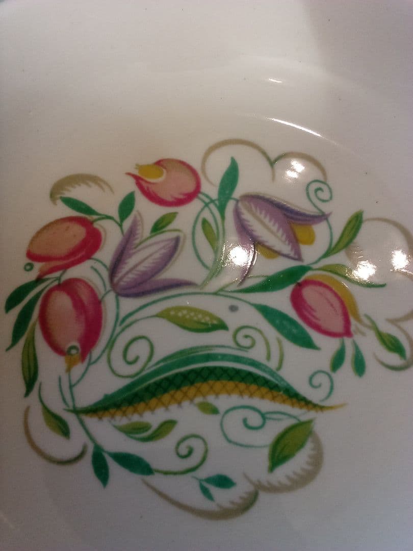 イギリス ス—ジ—•ク—パ― ス—プ皿 「ドレスデンスプレー」