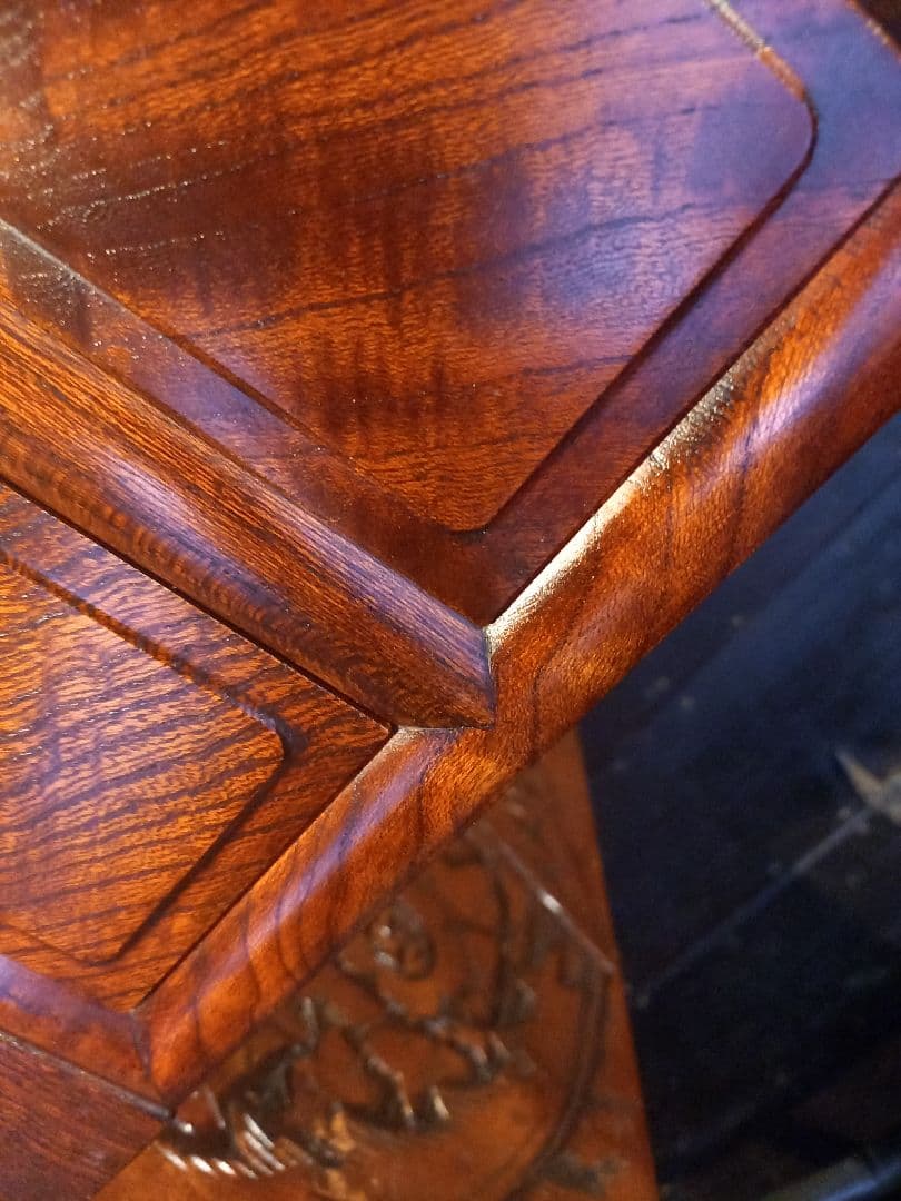 和物　高級　木組細工　欅　良杢目　無垢材　一枚板　重厚　大引き出し　五杯