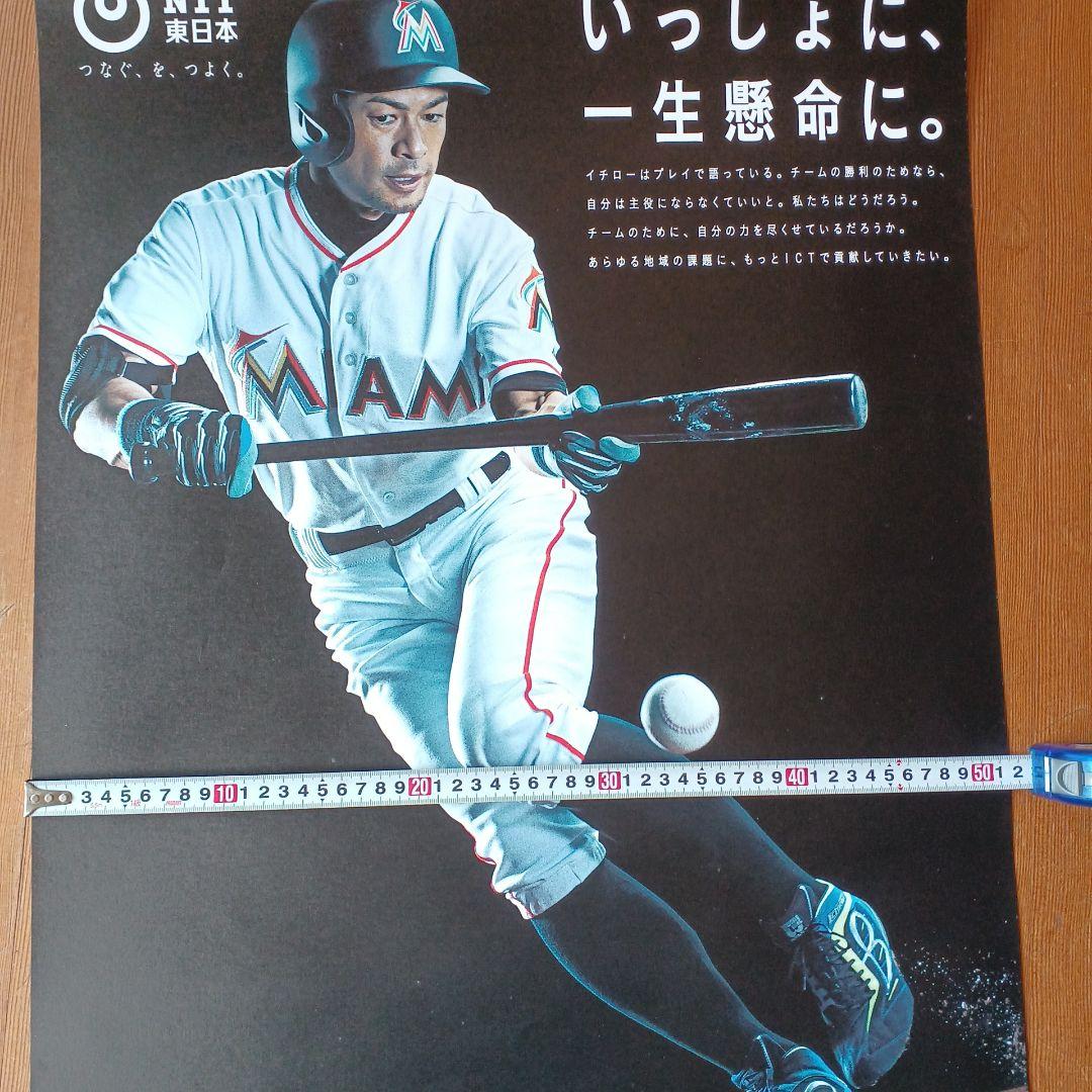 MLBP公認ポスター　イチローポスター　マイアミ・マリンズ　NTT東日本　非売品
