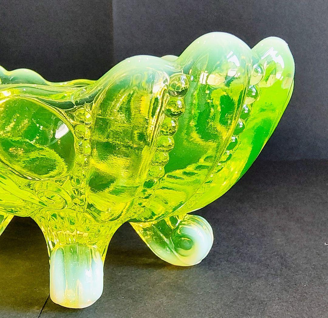 Mosser Glass Jam Dish モッサーグラス ウランガラス レトロ