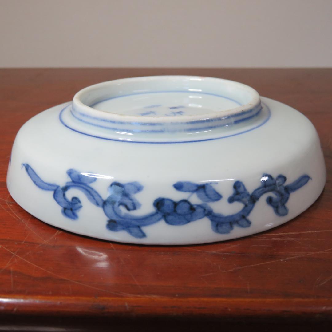 古伊万里 小皿 2枚 金彩 鶴 花文様 冨貴長春 極上品