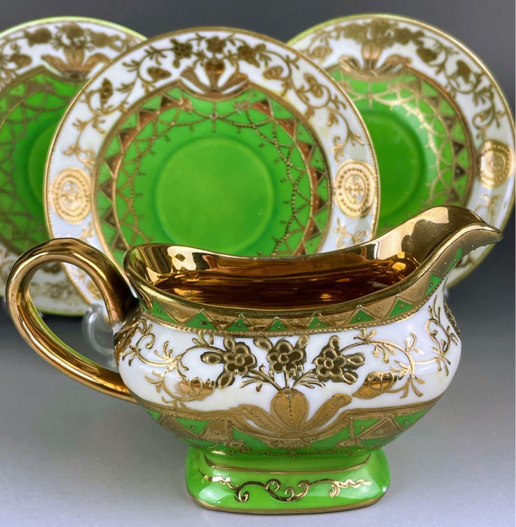 【希少】オールドニッポン シュガーボウル クリーマー ソーサー３枚セット 金盛り