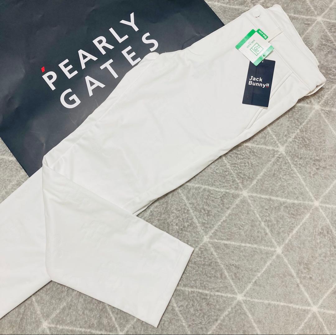 新品 ジャックバニー ピンソニック裏フリース 防風テーパードパンツ(4)M/白