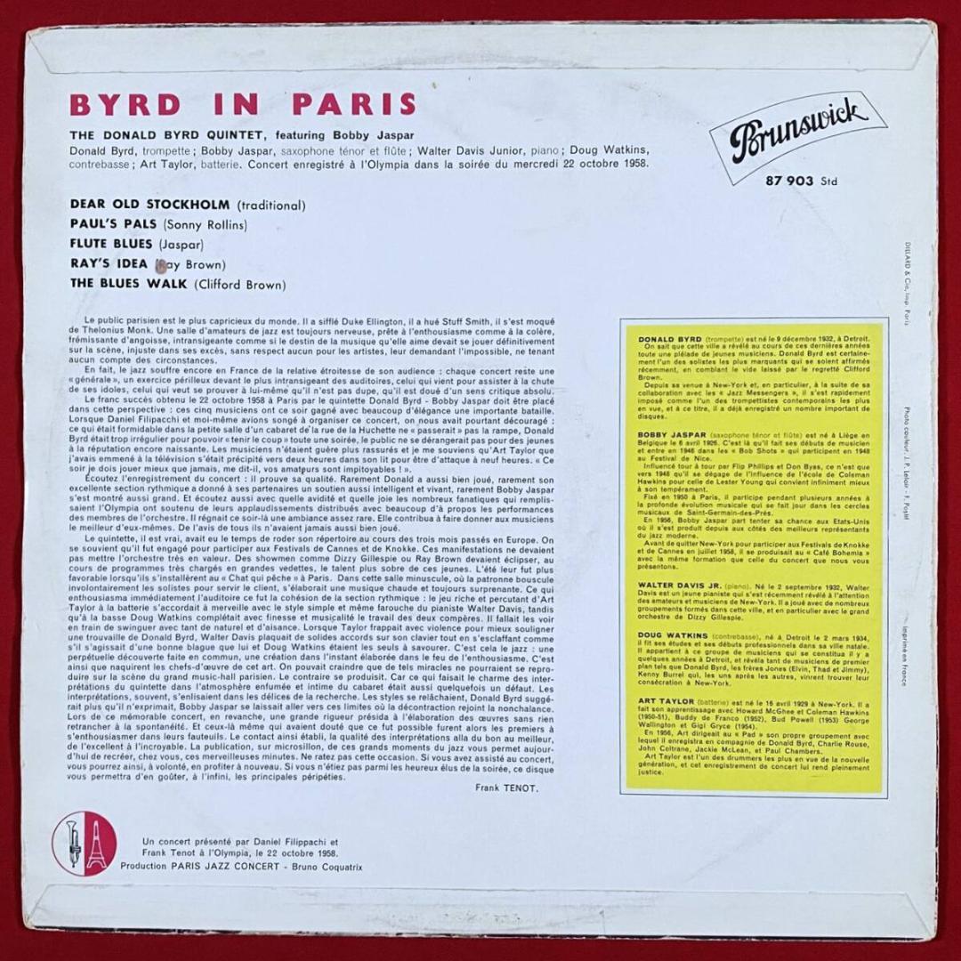 ★屈指の名盤【仏オリジナル／MONO／黒金ラベル】バード・イン・パリ Vol 1