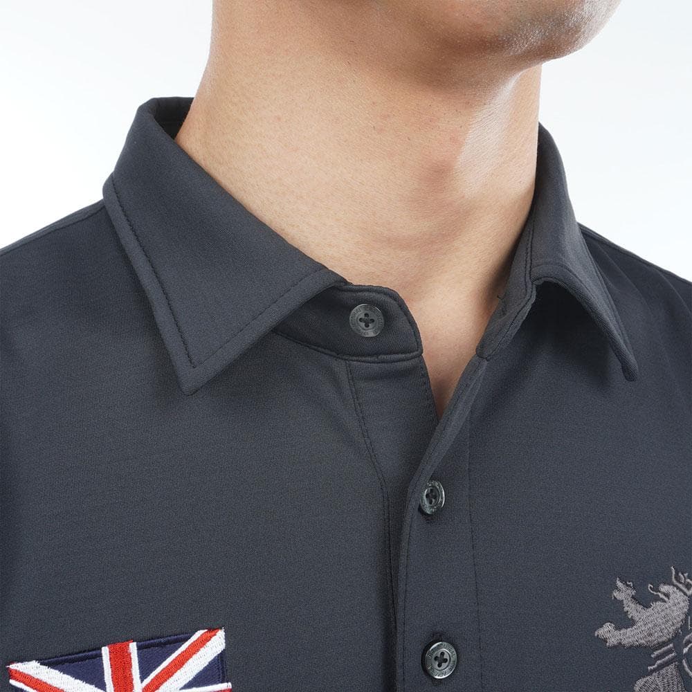 アドミラル ゴルフ フラッグシャツ〔速ポカ〕【M寸】ブラック adma590