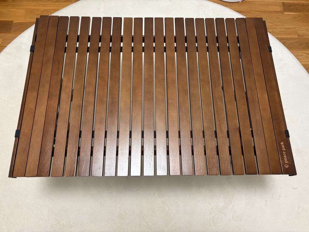 peace park ウッドロールテーブル ブラウン