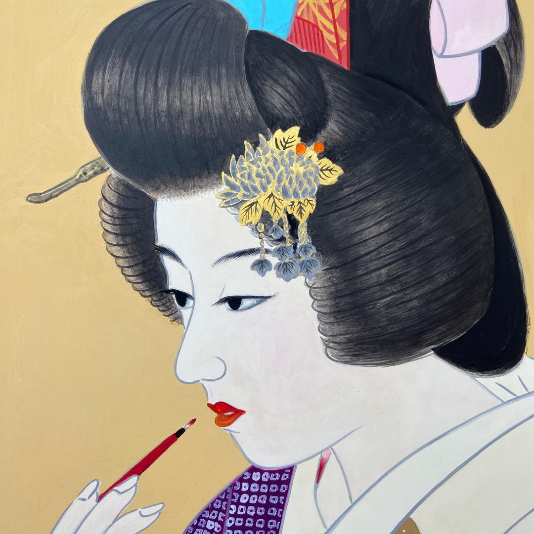 伊藤深水筆美人画額　大作　肉筆